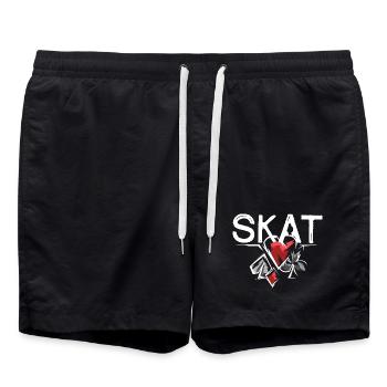 Jeu d’illustration de Skat Couleurs Jeu de pique de coeur - Short de bain - noir - Devant - AI Model Male 185 light (185cm)