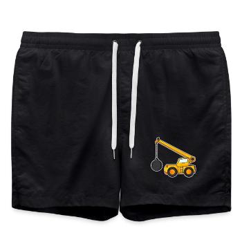 Grue de démolition pour enfants - Short de bain - noir - Devant - AI Model Male 185 light (185cm)