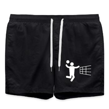 Volleyball Volleyballspieler Volleyballspielerin - Badeshorts - Schwarz - Vorne - AI Model Male 185 light (185cm)