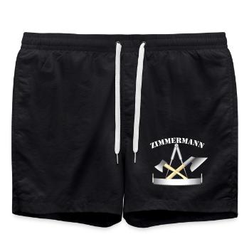 Zunftzeichen der Zimmermänner - Badeshorts - Schwarz - Vorne - AI Model Male 185 light (185cm)