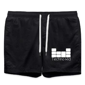 Techno Kid - Swim Trunks - black - Front - AI Model Male 185 light (185cm)