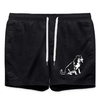 Entlebucher Mountain Dog "Black Edition" - Swim Trunks - black - Front - AI Model Male 185 light (185cm)