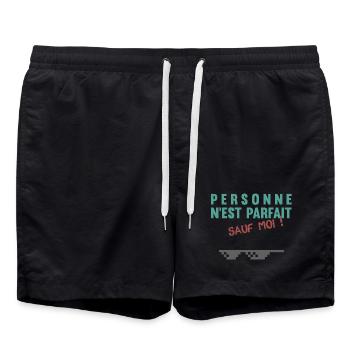 Personne n'est parfait... sauf moi ! - Short de bain - noir - Devant - AI Model Male 185 light (185cm)