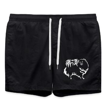 Zwergspitz Black Edition" - Swim Trunks - black - Front - AI Model Male 185 light (185cm)