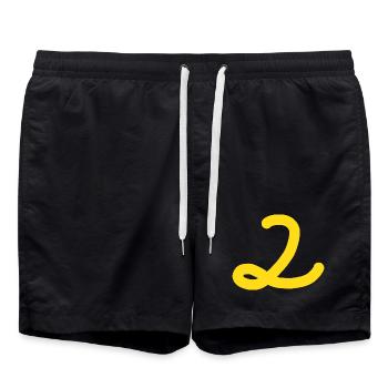2 Number two number - Swim Trunks - black - Front - AI Model Male 185 light (185cm)