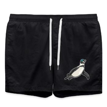 Pinguin Schwimmen Schwimmbrille Sommer - Badeshorts - Schwarz - Vorne - AI Model Male 185 light (185cm)