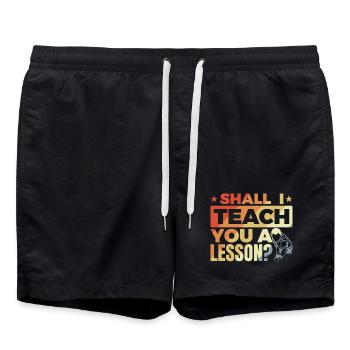 Billiard player joke - Swim Trunks - black - Front - AI Model Male 185 light (185cm)