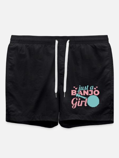 Lustiges Banjo Mädel - Badeshorts - Schwarz