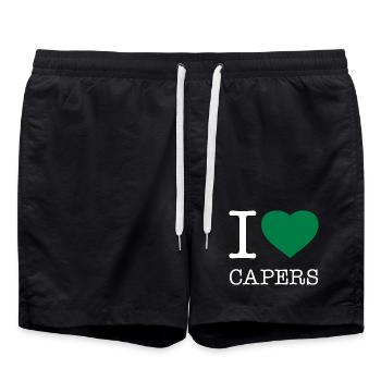 I LOVE CAPERS Kapern - Badeshorts - Schwarz - Vorne - AI Model Male 185 light (185cm)