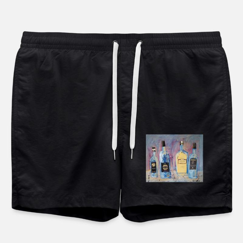Expressive Weinflaschen vier Freunde - Badeshorts - Schwarz