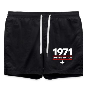 Édition limitée de 1971 - Short de bain - noir - Devant - AI Model Male 185 light (185cm)