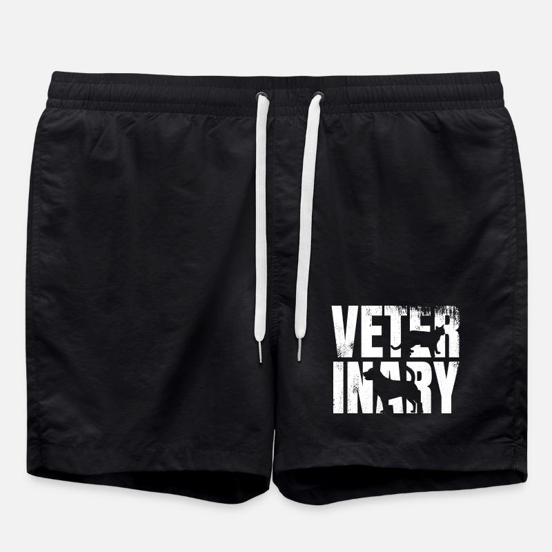 Lustiger Tierarzt - Badeshorts - Schwarz