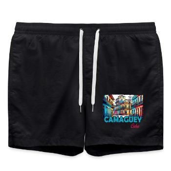 Camagüey, Cuba, Caraïbes, Design - Short de bain - noir - Devant - AI Model Male 185 light (185cm)
