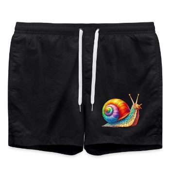 Schnecke - Badeshorts - Schwarz - Vorne - AI Model Male 185 light (185cm)