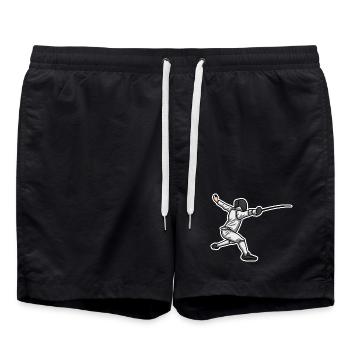 Kleiner Fechter - Badeshorts - Schwarz - Vorne - AI Model Male 185 light (185cm)