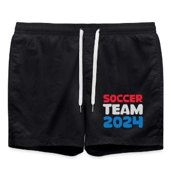 Équipe de football des Pays-Bas 2024 Logo d’icône de fan de football - Short de bain - noir - Devant - AI Model Male 185 light (185cm)