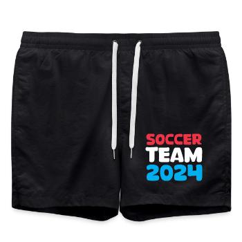 Icône d’icône de fan de football de l’équipe de football des Pays-Bas 2024 - Short de bain - noir - Devant - AI Model Male 185 light (185cm)