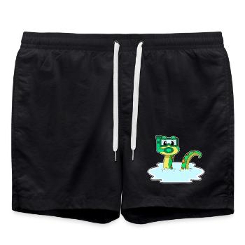 Schlange Taucher Schnorchel Tauchen - Badeshorts - Schwarz - Vorne - AI Model Male 185 light (185cm)