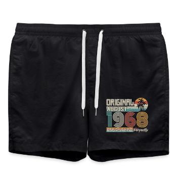 August 1968 Birthday August 1968 Gift - Swim Trunks - black - Front - AI Model Male 185 light (185cm)