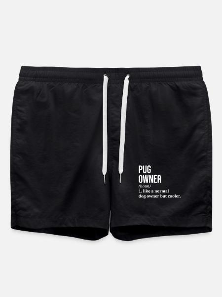 Pug Pug Pug - Swim Trunks - black