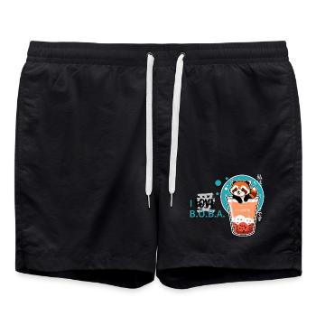 i love Boba - Badeshorts - Schwarz - Vorne - AI Model Male 185 light (185cm)