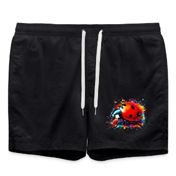 Marienkäfer - Badeshorts - Schwarz - Vorne - AI Model Male 185 light (185cm)