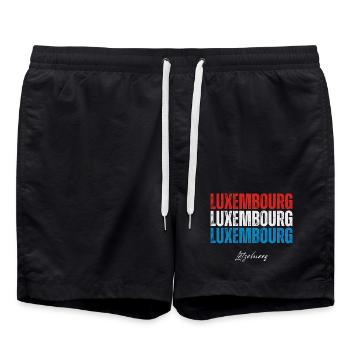 Flag of Luxembourg, Luxembourg pride - Swim Trunks - black - Front - AI Model Male 185 light (185cm)