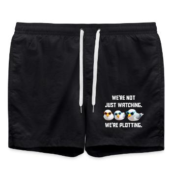 We don't just look, we make plans - Swim Trunks - black - Front - AI Model Male 185 light (185cm)