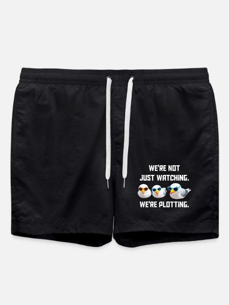 Wir schauen nicht nur Wir schmieden Pläne - Badeshorts - Schwarz