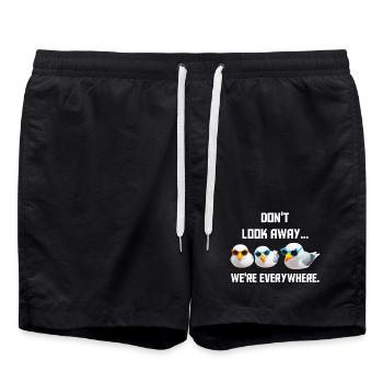 Don't look away... we're everywhere - Swim Trunks - black - Front - AI Model Male 185 light (185cm)