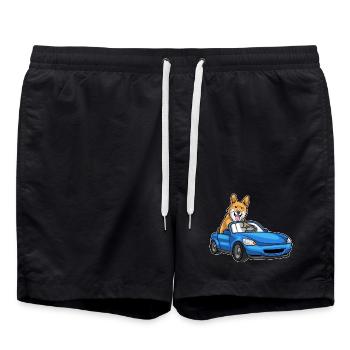 Corgi Auto - Badeshorts - Schwarz - Vorne - AI Model Male 185 light (185cm)