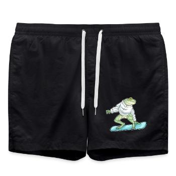 Frog Snowboarder Snowboard - Swim Trunks - black - Front - AI Model Male 185 light (185cm)