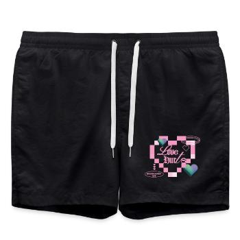 L’amour fait mal - Short de bain - noir - Devant - AI Model Male 185 light (185cm)