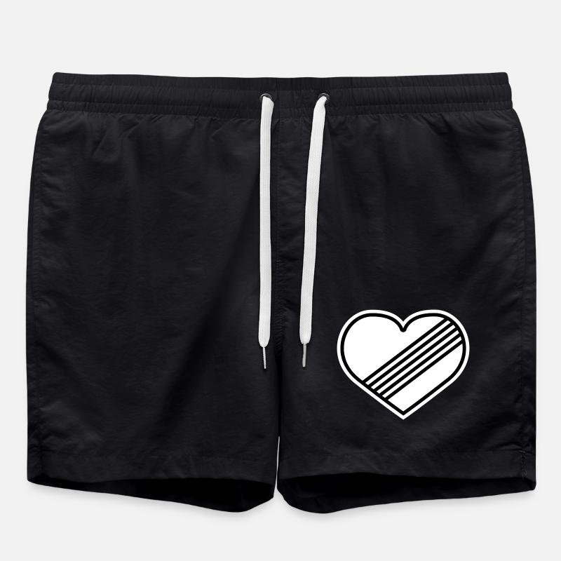 Full throttle heart against speed limit - Swim Trunks - black