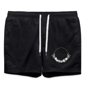 Adriane! Name: Floral - Swim Trunks - black - Front - AI Model Male 185 light (185cm)