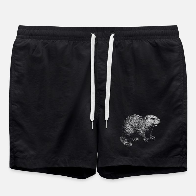 A beaver - Swim Trunks - black