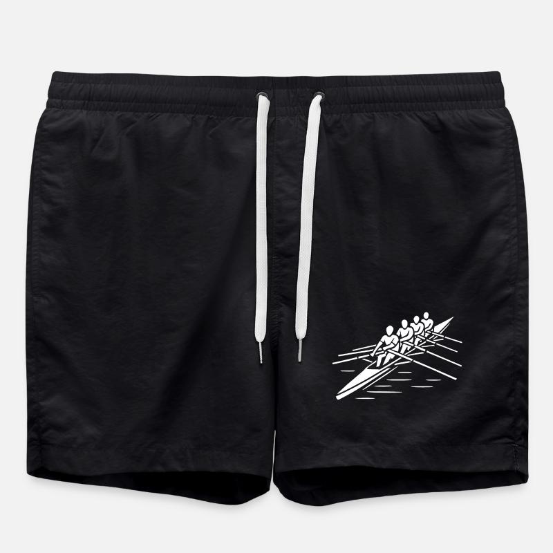 Rhythmus im Ruder - Badeshorts - Schwarz