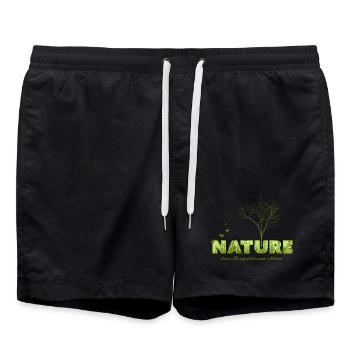 Lebendige Baum- und Naturmotiv für Kleidung - Badeshorts - Schwarz - Vorne - AI Model Male 185 light (185cm)