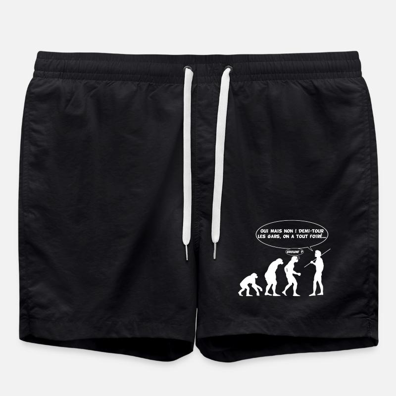 Evolutionsfehler (weiß) - Badeshorts - Schwarz