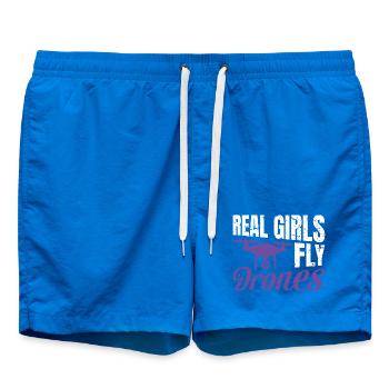 Real Girls fly Drones - Swim Trunks - cobalt blue - Front