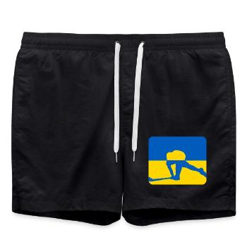 Ukraine Peace Hockey Design - Swim Trunks - black - Front - AI Model Male 185 light (185cm)