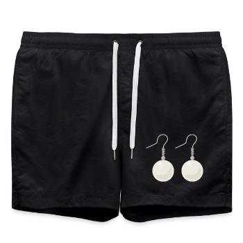 Boucles d’oreilles élégantes en perles - Short de bain - noir - Devant - AI Model Male 185 light (185cm)