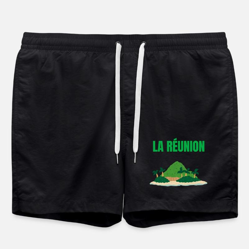 T-shirt île La Réunion tropicale - Short de bain - noir