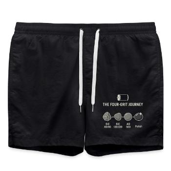 Der Vier-Schritte-Schleifprozess - Badeshorts - Schwarz - Vorne - AI Model Male 185 light (185cm)