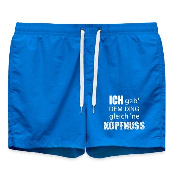 I'll give the thing a headbutt right away - Swim Trunks - cobalt blue - Front