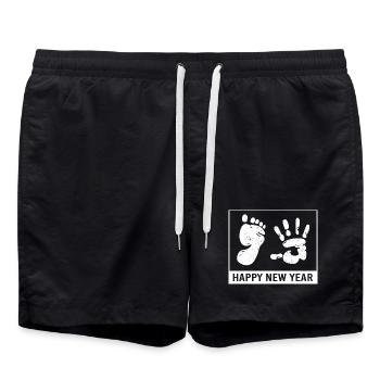 Gender Reveal Silvester - Badeshorts - Schwarz - Vorne - AI Model Male 185 light (185cm)