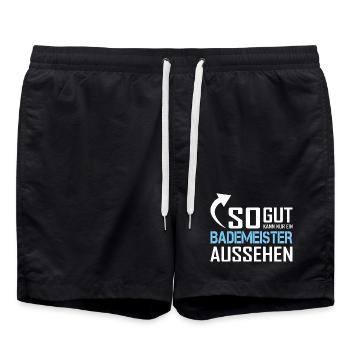 Only a lifeguard can look so good - Swim Trunks - black - Front - AI Model Male 185 light (185cm)