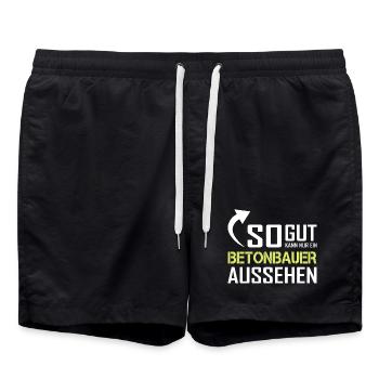 Seul un travailleur du béton peut avoir l’air aussi bien - Short de bain - noir - Devant - AI Model Male 185 light (185cm)