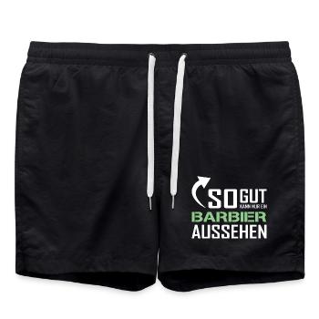 Seul un barbier peut être aussi beau - Short de bain - noir - Devant - AI Model Male 185 light (185cm)
