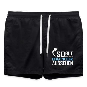 So gut kann nur ein Bäcker aussehen - Badeshorts - Schwarz - Vorne - AI Model Male 185 light (185cm)
